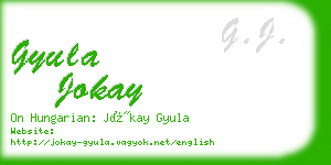 gyula jokay business card
